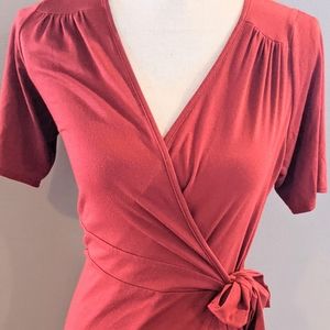 Soprano Red Cotton Wrap Dress
